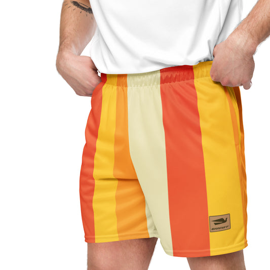 Shorts Men's Women's Braniff Alexander Girard Design Stripes Yellow Beige 1965