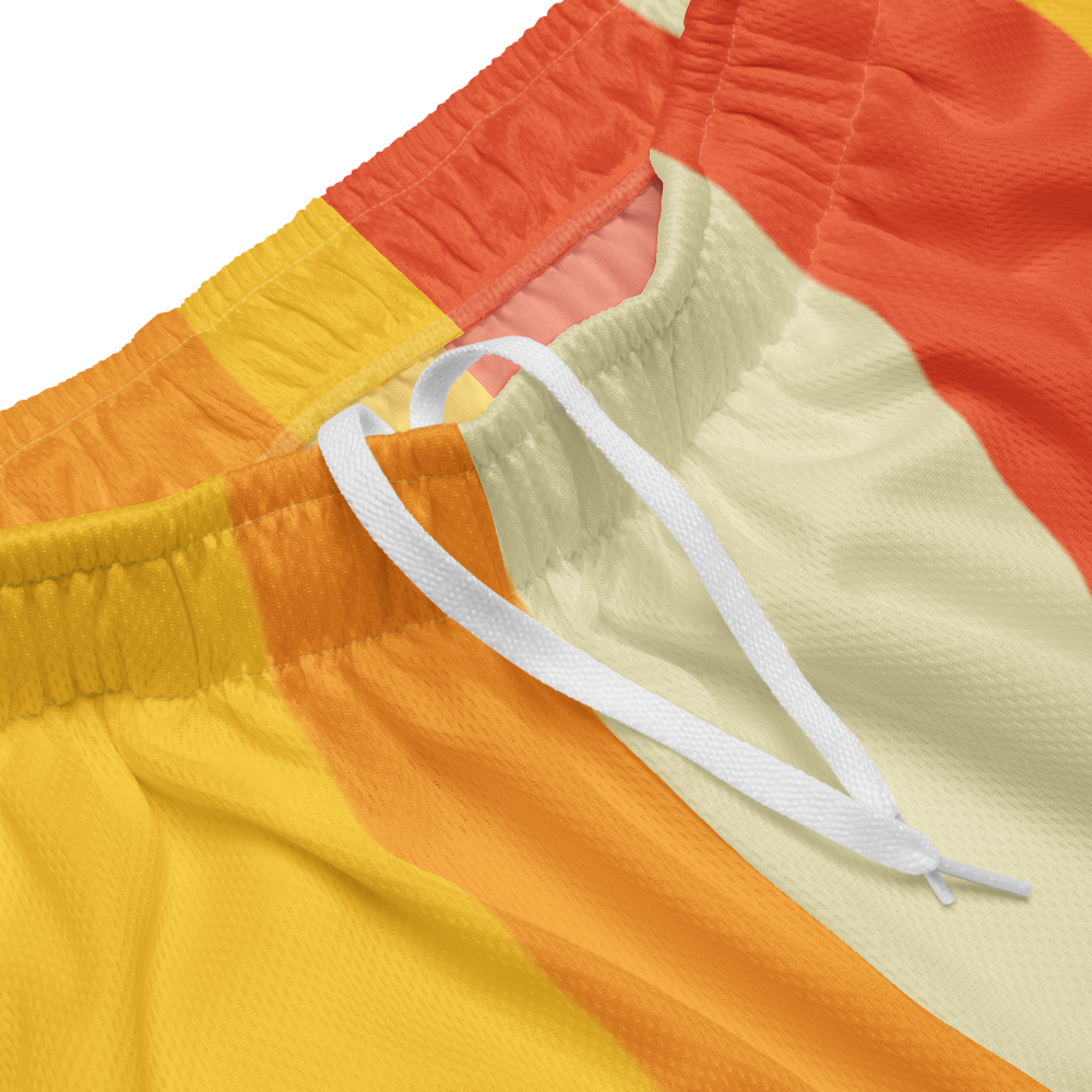 Shorts Men's Women's Braniff Alexander Girard Design Stripes Yellow Beige 1965
