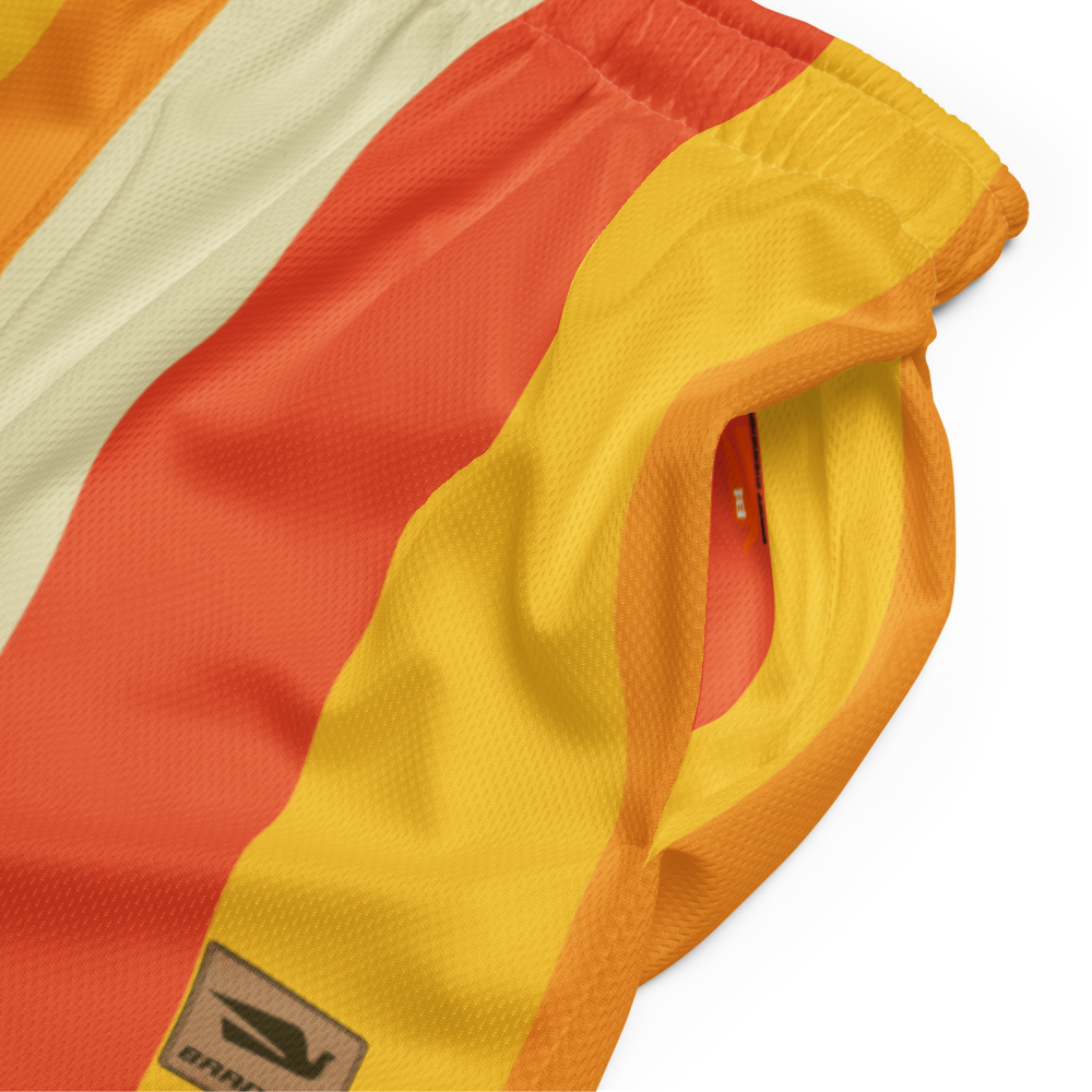Shorts Men's Women's Braniff Alexander Girard Design Stripes Yellow Beige 1965
