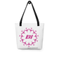 Tote Bag All Over Print with Braniff Circle of Boeing 707 in Pink