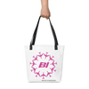 Tote Bag All Over Print with Braniff Circle of Boeing 707 in Pink