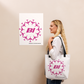 Tote Bag All Over Print with Braniff Circle of Boeing 707 in Pink
