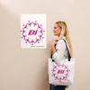 Tote Bag All Over Print with Braniff Circle of Boeing 707 in Pink