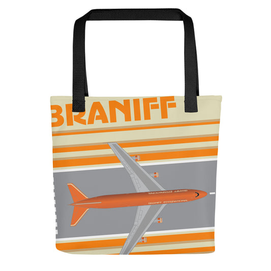 Tote Bag Braniff Boeing 747-227 Ultra Space Jumbo Jet Orange Beige
Success
