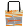 Tote Bag Braniff Boeing 747-227 Ultra Space Jumbo Jet Orange Beige