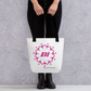 Tote Bag All Over Print with Braniff Circle of Boeing 707 in Pink