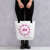 Tote Bag All Over Print with Braniff Circle of Boeing 707 in Pink