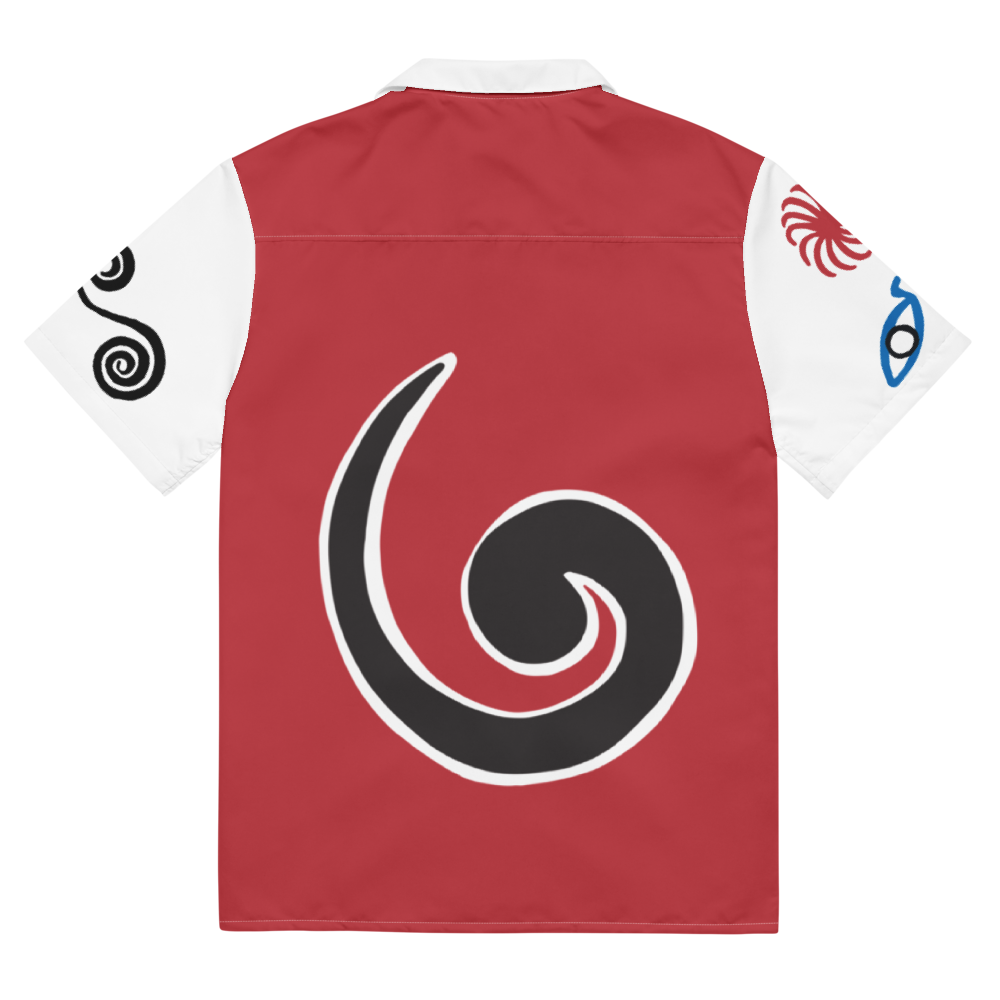 Shirt Button Up Short Sleeve Men's Women's Braniff Alexander Calder Designs Flying Colors of the United States DC-8-62 1973