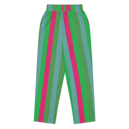 Sweat Pants Men's Women's Wide Leg Joggers Lounge Braniff Bluebird of Happiness Green 1965