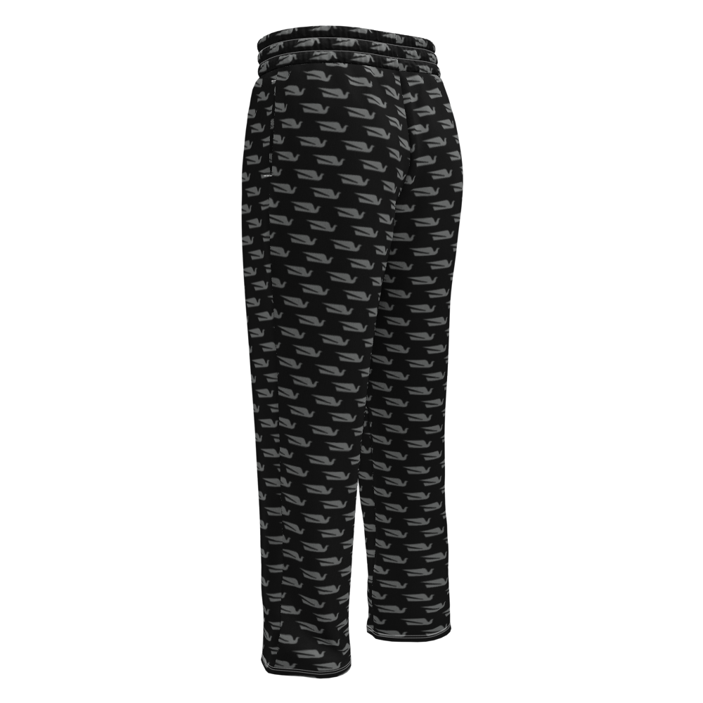 Sweat Pants Wide Leg Joggers Lounge Braniff Bluebird of Happiness Black Gray 1965