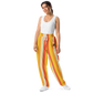 Sweat Pants Men's Women's Wide Leg Joggers Lounge Braniff Alexander Girard Design Stripes Yellow Beige 1965