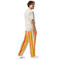 Sweat Pants Men's Women's Wide Leg Joggers Lounge Braniff Alexander Girard Design Stripes Yellow Beige 1965