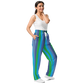 Sweat Pants Wide Leg Joggers Lounge Braniff Alexander Girard Design Stripes Blue 1965