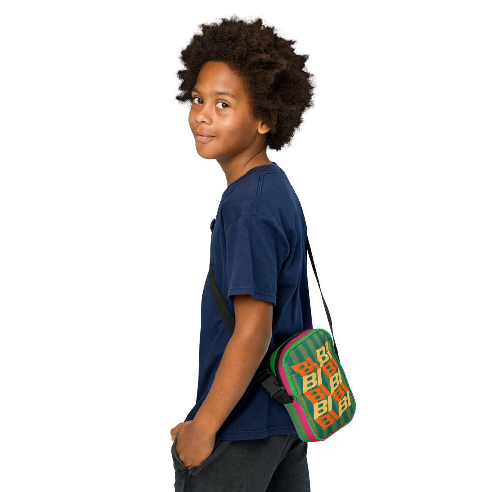 Utility Crossbody Bag Braniff Alexander Girard Design BI Logo Stripes