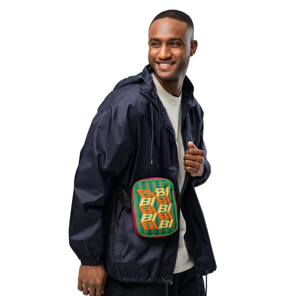 Utility Crossbody Bag Braniff Alexander Girard Design BI Logo Stripes