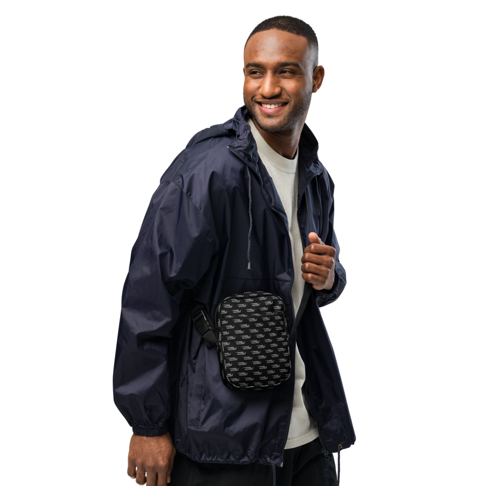 Utility Crossbody Bag Braniff Bluebird of Happiness Logo Gray