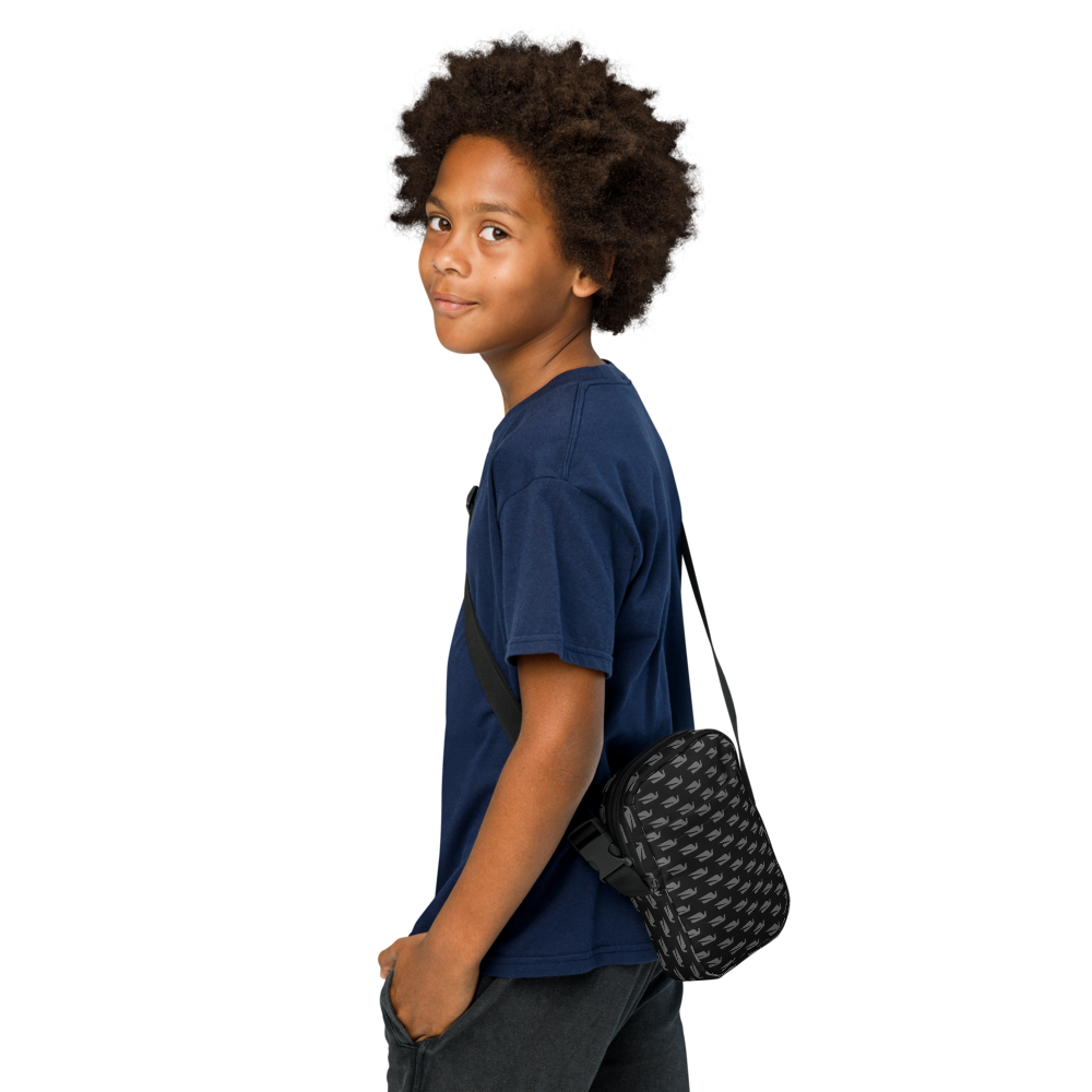 Utility Crossbody Bag Braniff Bluebird of Happiness Logo Gray