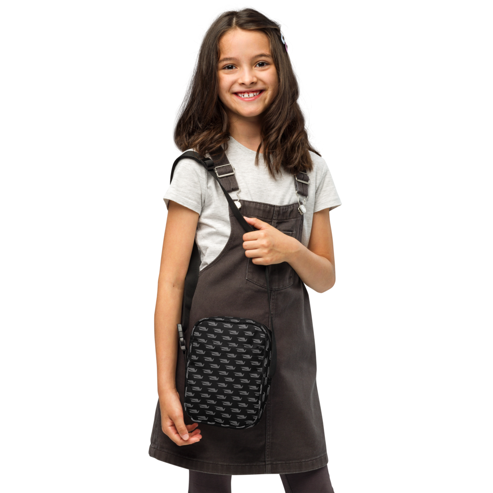 Utility Crossbody Bag Braniff Bluebird of Happiness Logo Gray