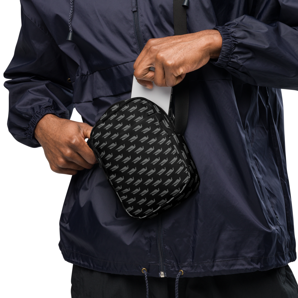 Utility Crossbody Bag Braniff Bluebird of Happiness Logo Gray