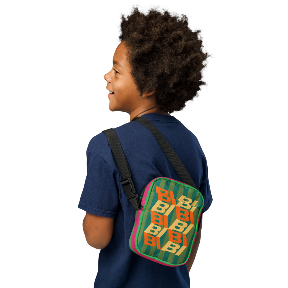 Utility Crossbody Bag Braniff Alexander Girard Design BI Logo Stripes