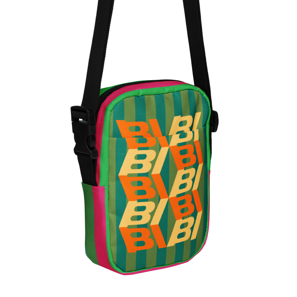 Utility Crossbody Bag Braniff Alexander Girard Design BI Logo Stripes