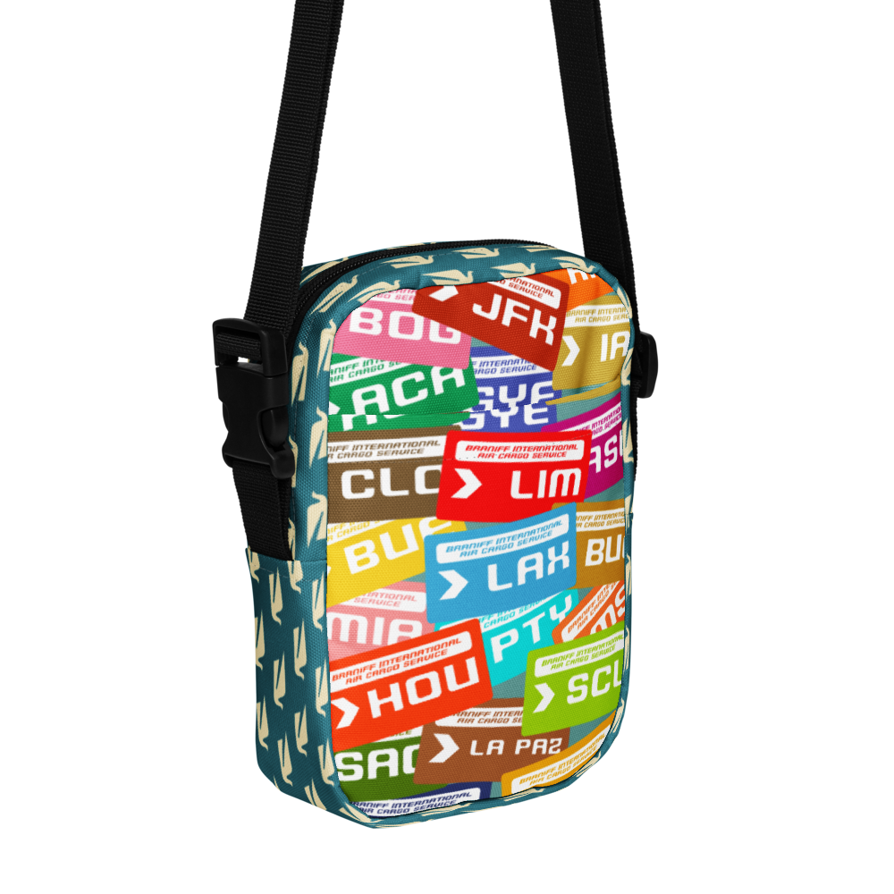 Utility Crossbody Bag Braniff Luggage Tags and Bluebird of Happiness