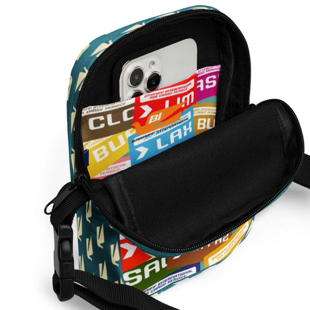 Utility Crossbody Bag Braniff Luggage Tags and Bluebird of Happiness