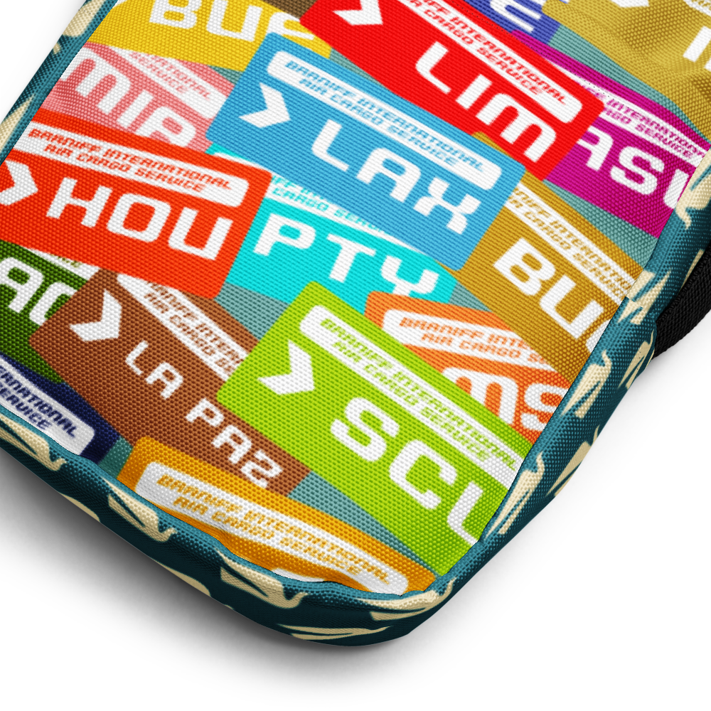 Utility Crossbody Bag Braniff Luggage Tags and Bluebird of Happiness