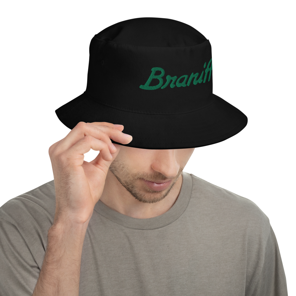 Bucket Hat Braniff 1978 Ultra Font with 3D Puffy Embroidery