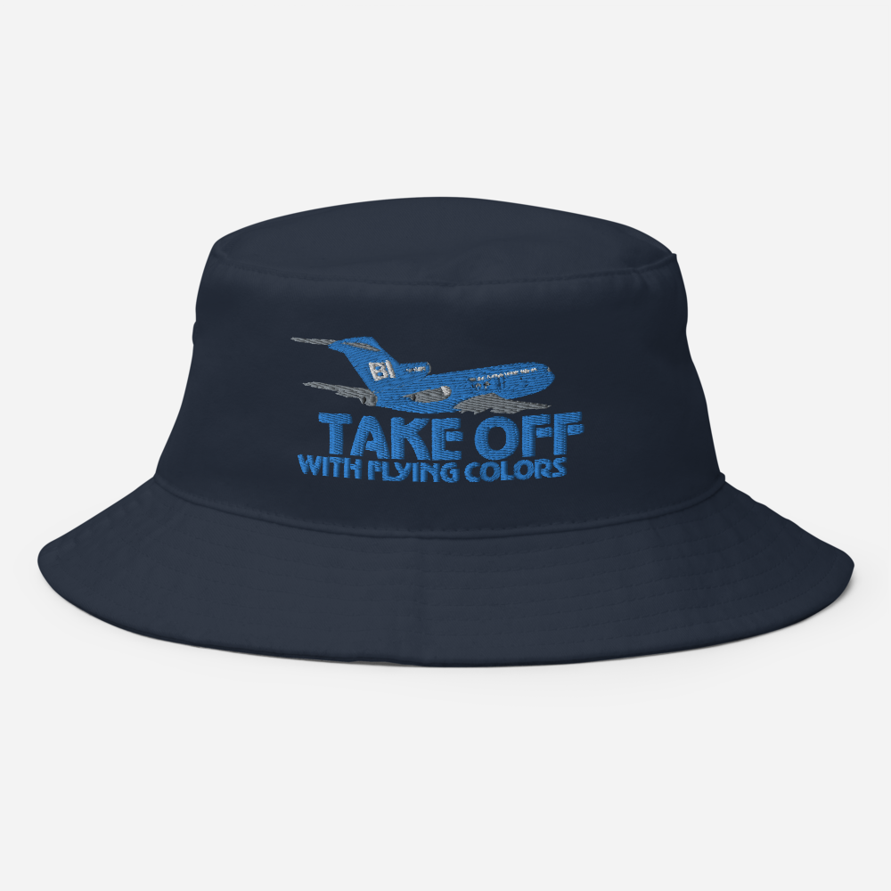Bucket Hat Braniff Boeing 727 Takeoff with Flying Colors 1971