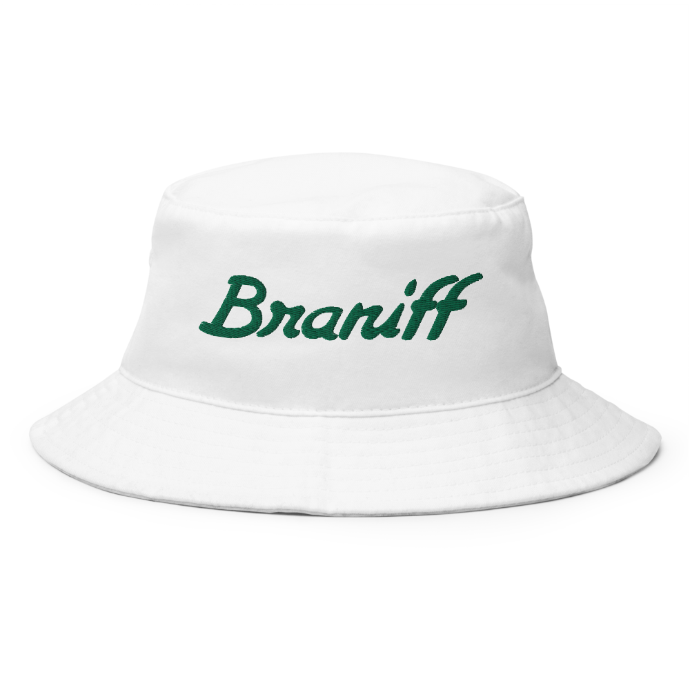 Bucket Hat Braniff 1978 Ultra Font with 3D Puffy Embroidery
