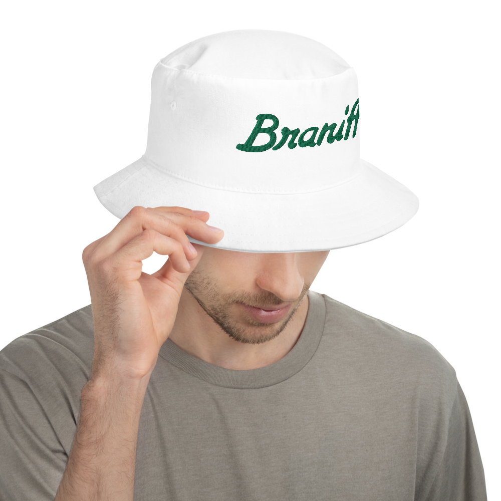 Bucket Hat Braniff 1978 Ultra Font with 3D Puffy Embroidery