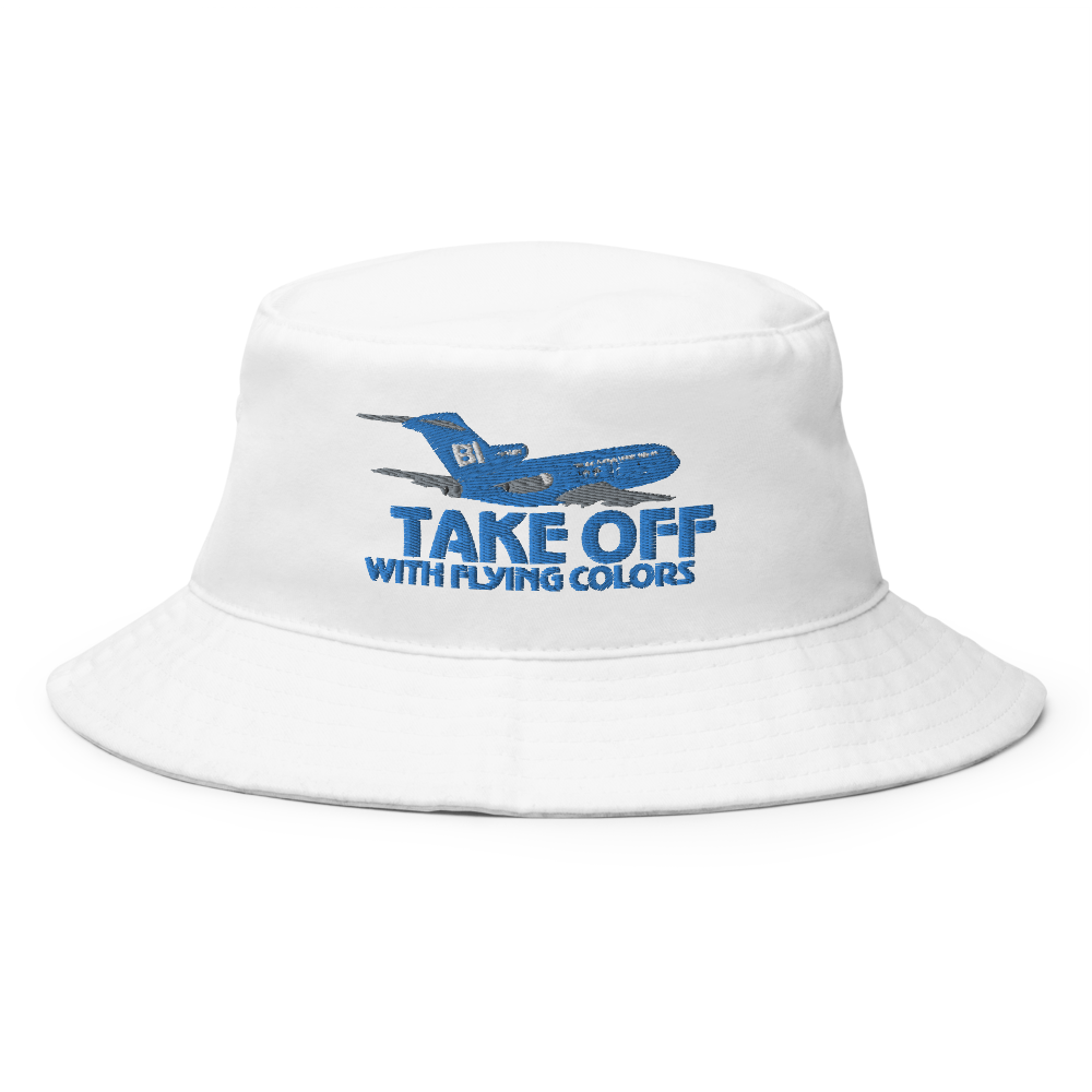 Bucket Hat Braniff Boeing 727 Takeoff with Flying Colors 1971