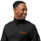 Coat Jacket Quarter Zip Pullover by Champion Braniff 1978 Ultra Font Embroidery