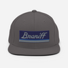 Hat Snapback Baseball Cap Braniff 1978 Mercury Blue Ultra Power Paint Stripes Emboirdery