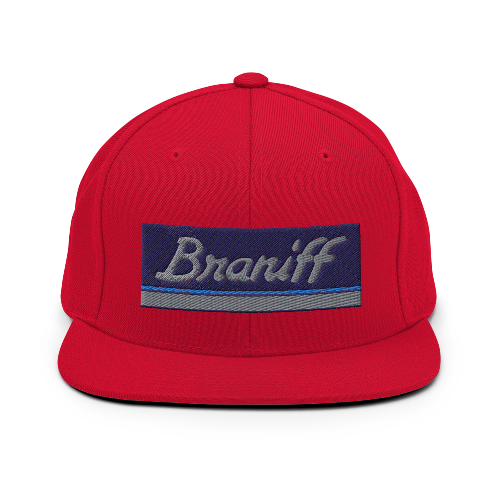 Hat Snapback Baseball Cap Braniff 1978 Mercury Blue Ultra Power Paint Stripes Emboirdery