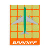 Poster Braniff McDonnell Douglas DC-8-62 Squares 1971 Two Tone Green Color Scheme