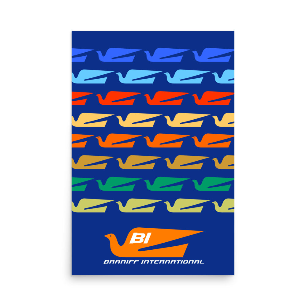 Poster Braniff Alexander Girard Design Bluebird of Happiness Flock 1965