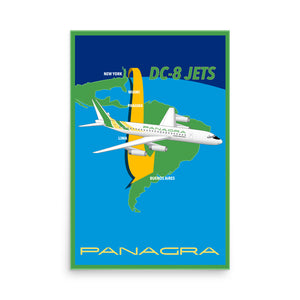 Poster Braniff Panagra Pan American-Grace Airways McDonnell Douglas DC-8-62 Concept Color Scheme 1967