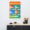 Poster Braniff Boeing 720 Nose 1971 Two Tone Color Scheme