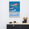 Poster Braniff McDonnell Douglas DC-8 Jets Inflight 1978 Ultra Space