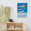 Poster Braniff McDonnell Douglas DC-8 Jets Inflight 1978 Ultra Space