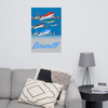 Poster Braniff McDonnell Douglas DC-8 Jets Inflight 1978 Ultra Space