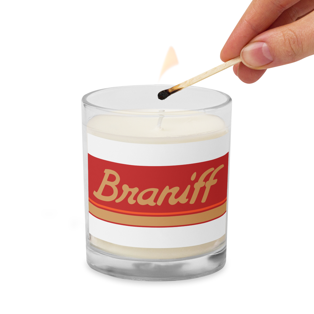 Candle Glass Jar Soy Wax Braniff 1978 Ultra Scheme Terra Cotta 1978