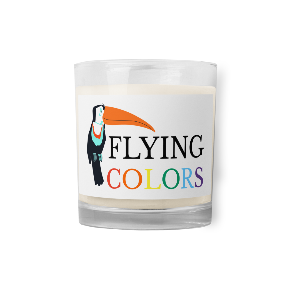 Candle Glass Jar Soy Wax Braniff Toucan Flying Colors of South America