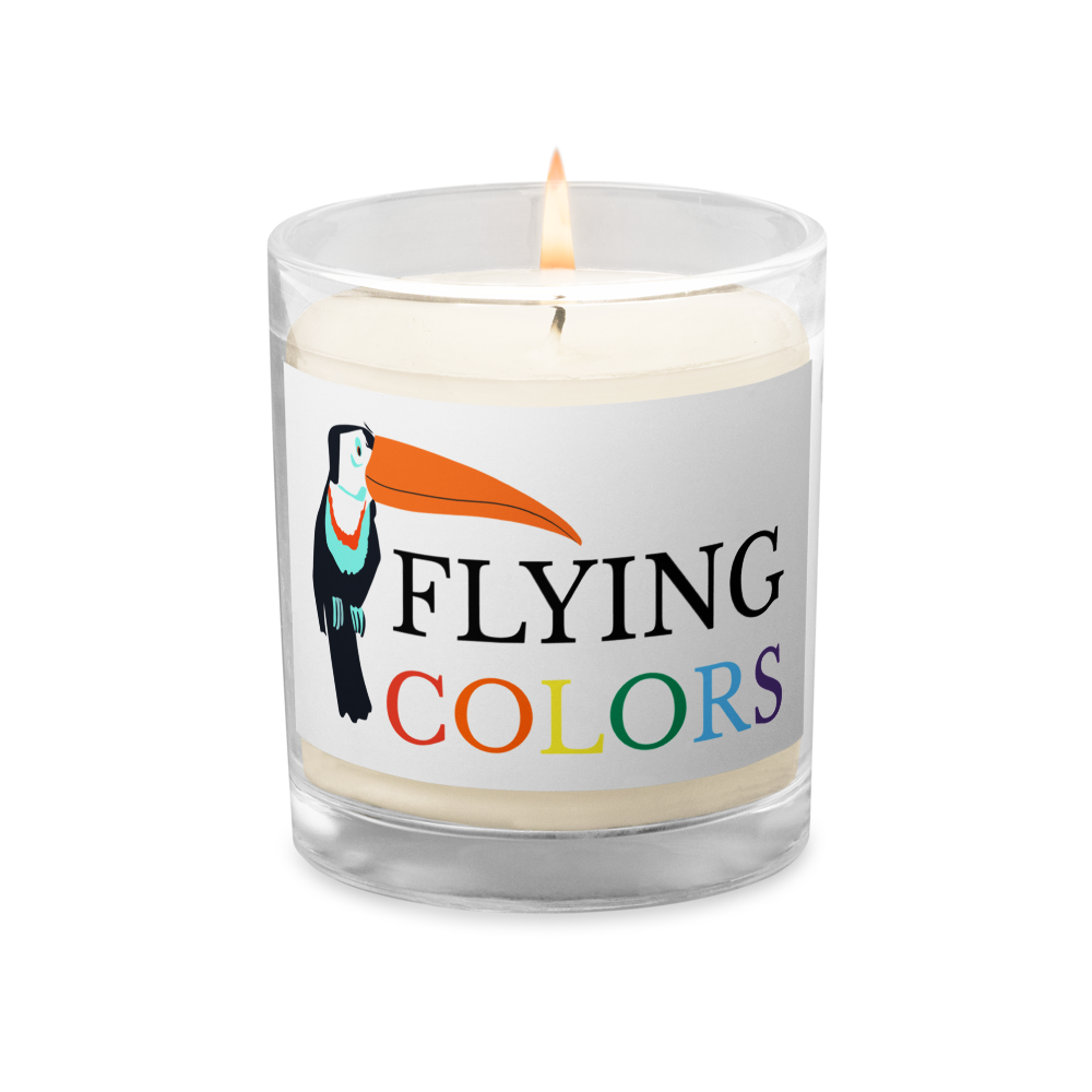 Candle Glass Jar Soy Wax Braniff Toucan Flying Colors of South America