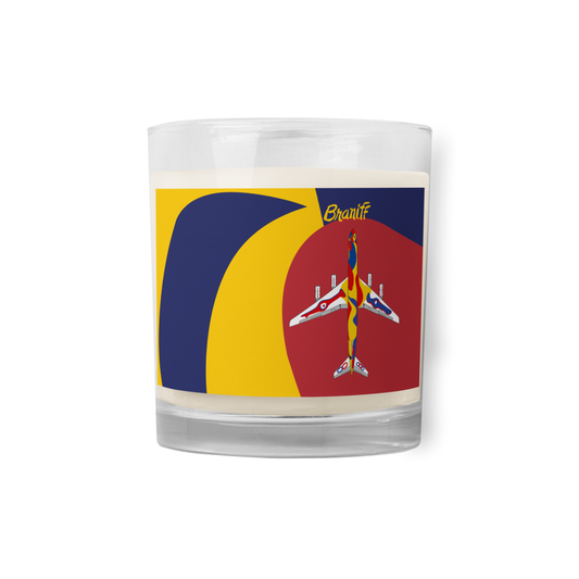 Candle Glass Jar Soy Wax Braniff Alexander Calder Design 1973 Flying Colors of South America DC-8-62 1973