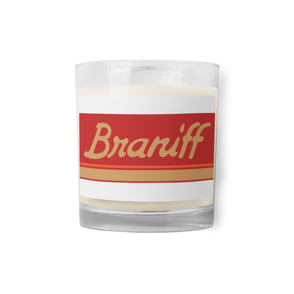 Candle Glass Jar Soy Wax Braniff 1978 Ultra Scheme Terra Cotta 1978