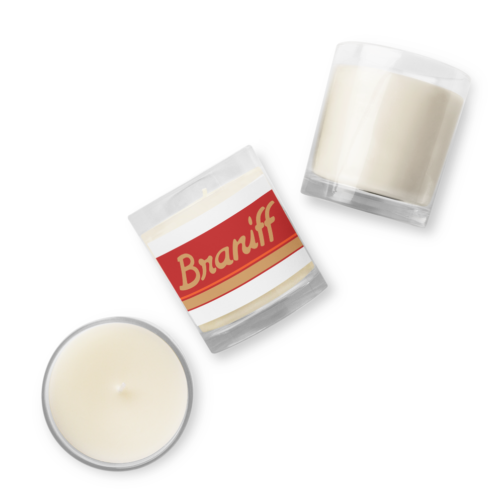 Candle Glass Jar Soy Wax Braniff 1978 Ultra Scheme Terra Cotta 1978