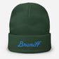 Embroidered Beanie Cap Braniff Ultra Logo 1978 Light Blue